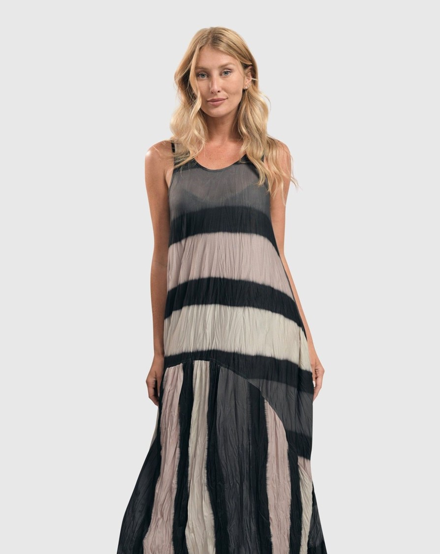 ALEMBIKA Charlie Crinkle Tank Dress, Stripe