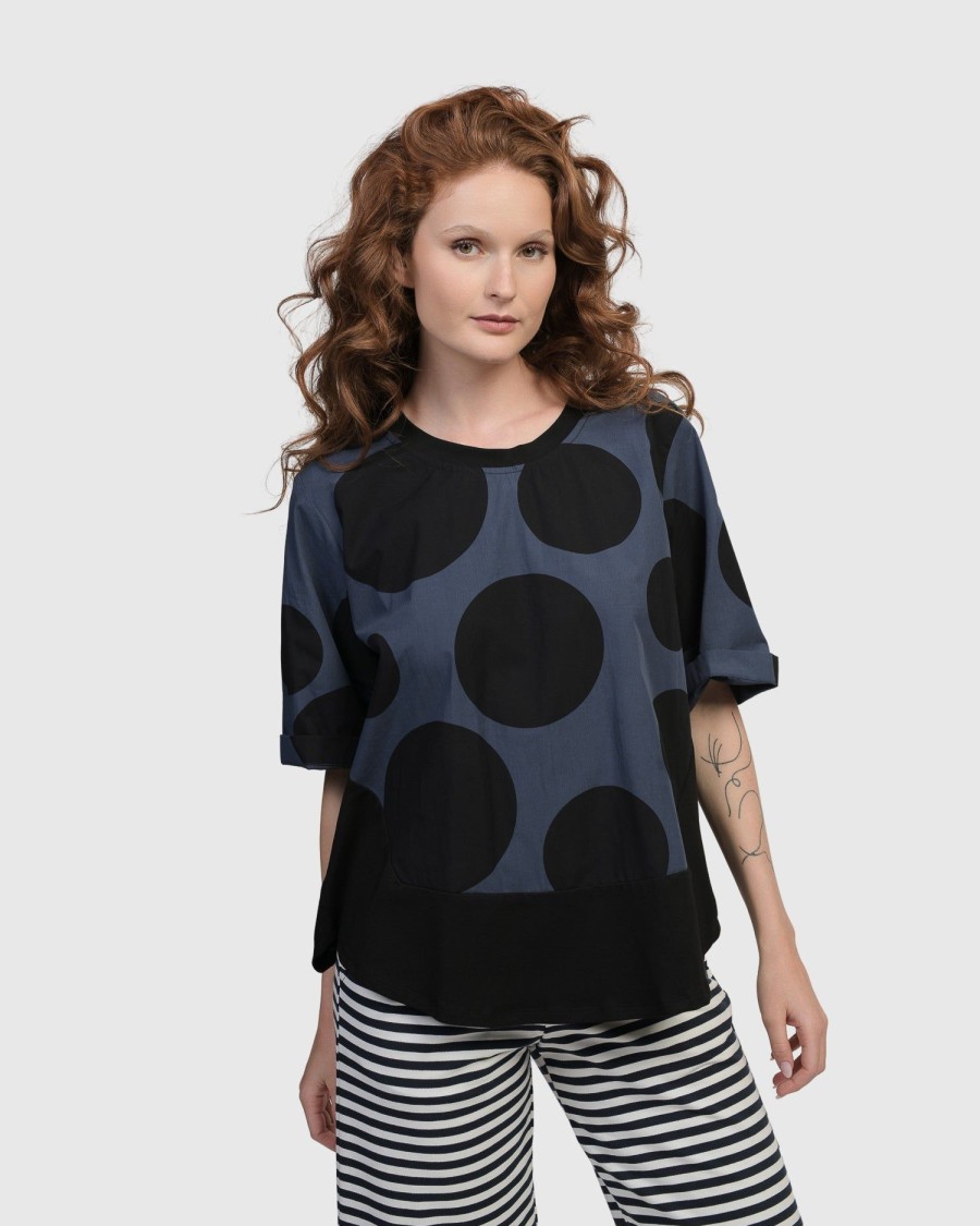 ALEMBIKA Urban Angelica Dots Tee, Navy