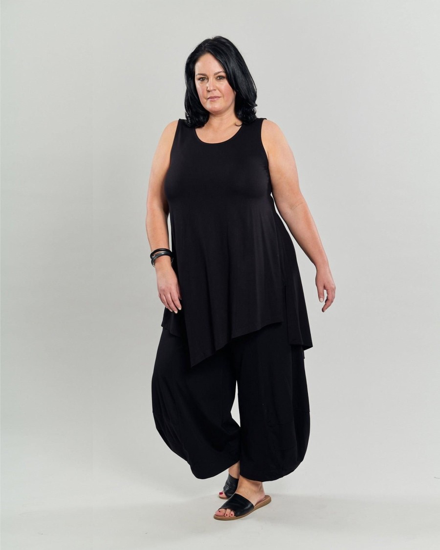 ALEMBIKA Ani Sleeveless Tunic Top, Black