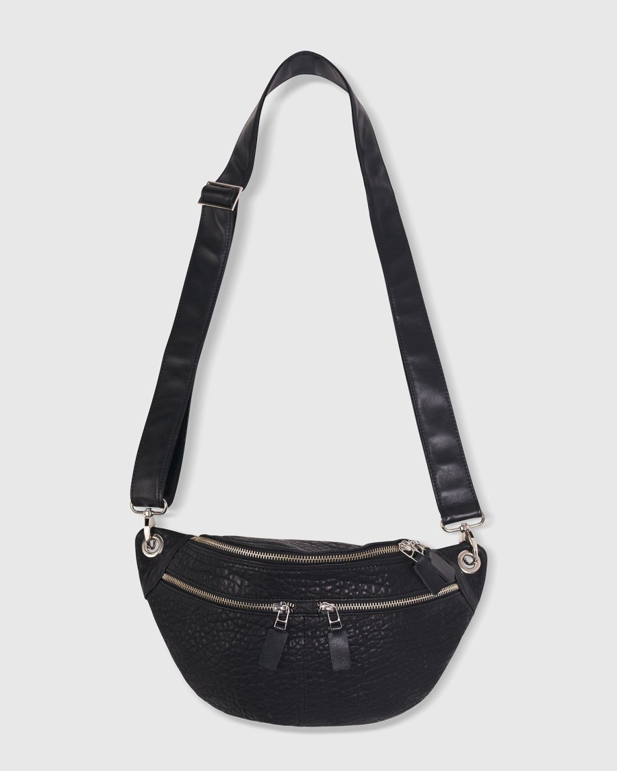 ALEMBIKA Crossbody Sling Bag, Black Strap