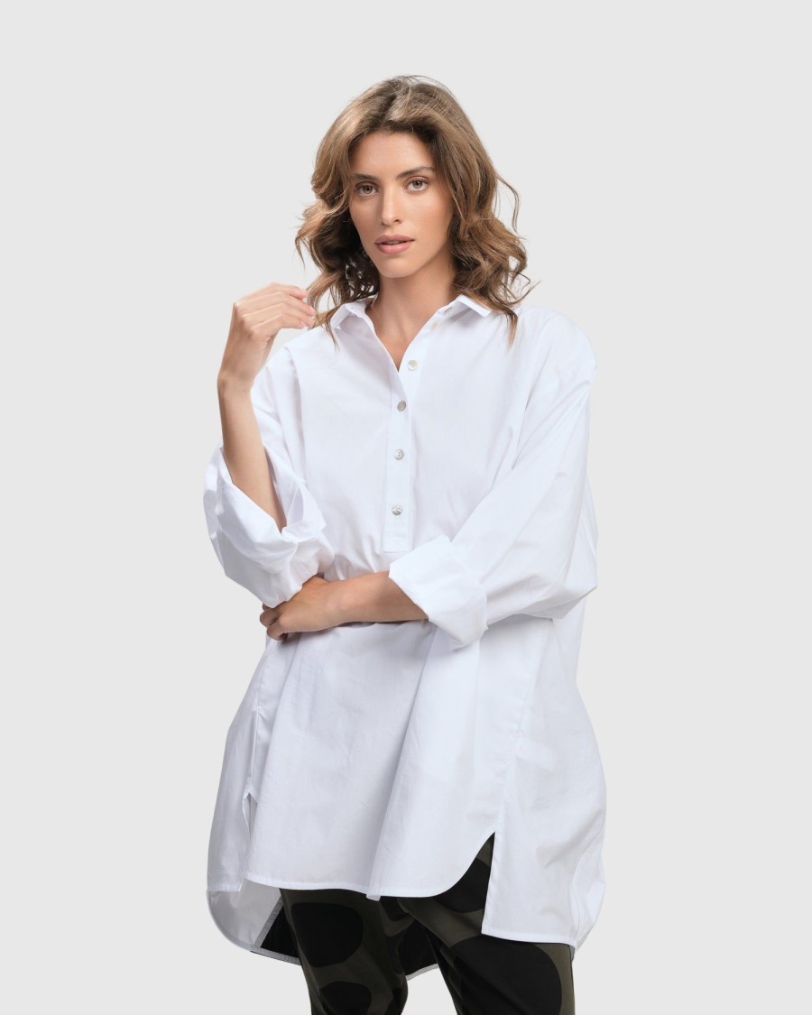 ALEMBIKA Urban Oversized Trapeze Shirt, White