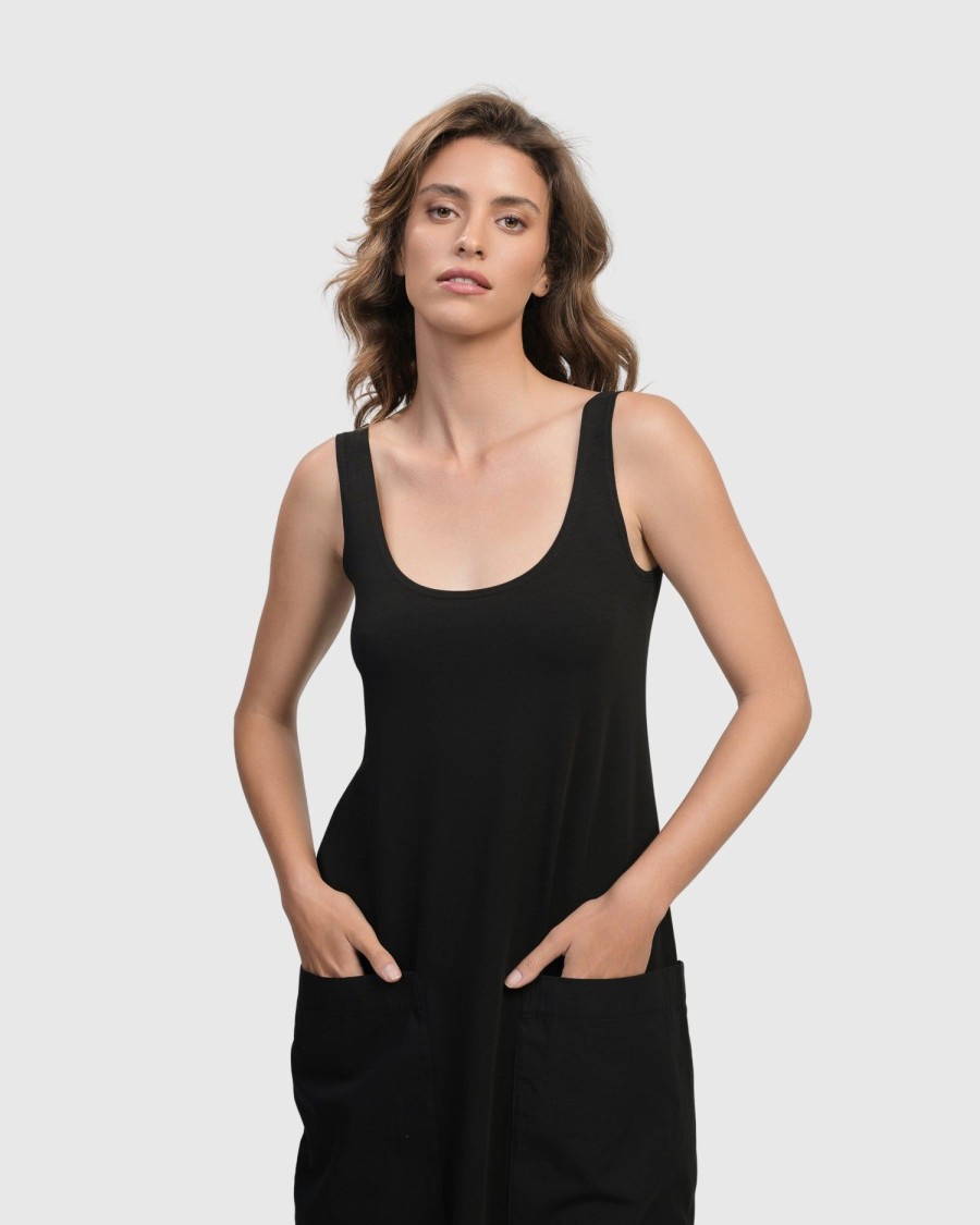 ALEMBIKA Urban Maxi Tank Dress, Black