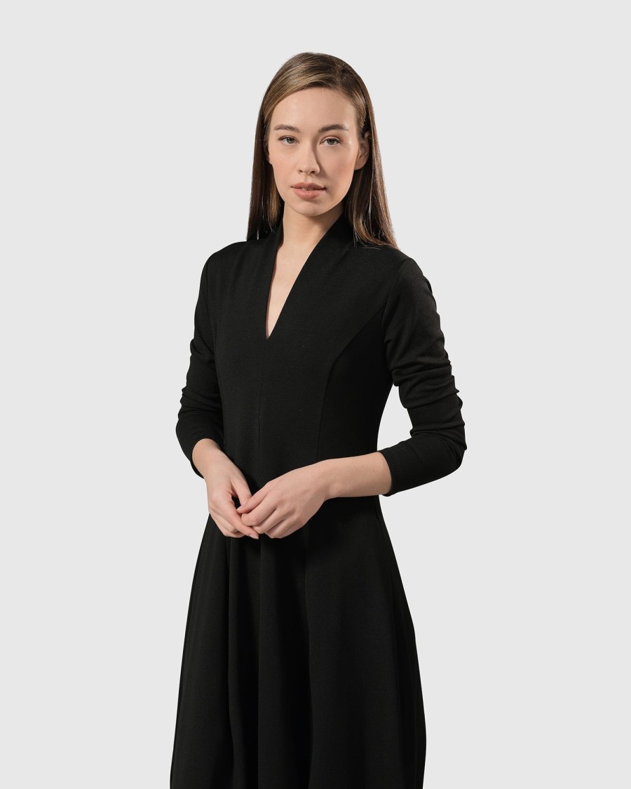 ALEMBIKA Essential Pockets Cocoon Dress, Black