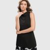 ALEMBIKA Urban Sleeveless Mockneck Top, Black