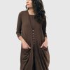 ALEMBIKA Essential Draped Cocoon Jacket, Coffee