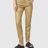 ALEMBIKA Pinstripe Iconic Stretch Jeans, Gold