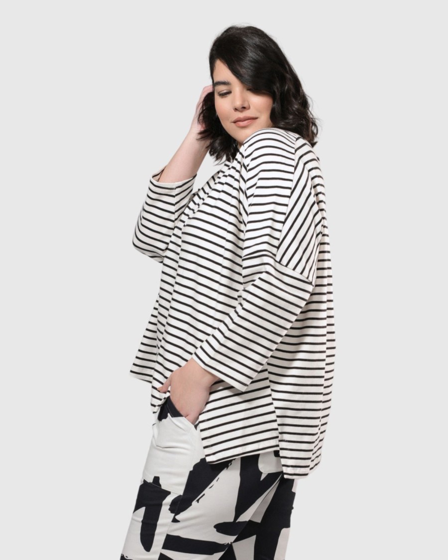 ALEMBIKA Urban Jagger Stripe Top, Black