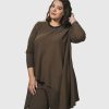 ALEMBIKA Essential Swing Tunic Top, Brown