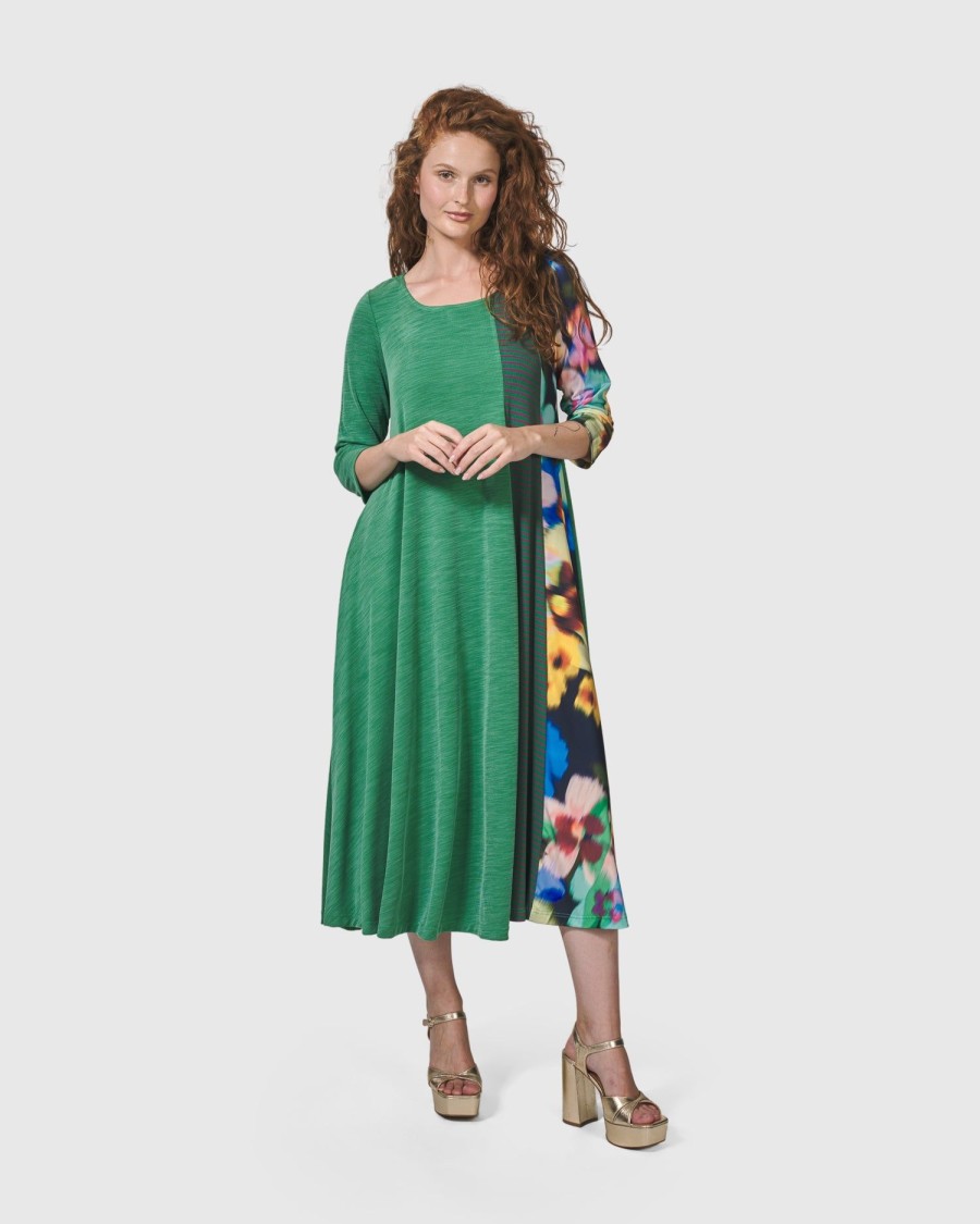 ALEMBIKA Forget-Me-Not A-Line Maxi Dress, Garden