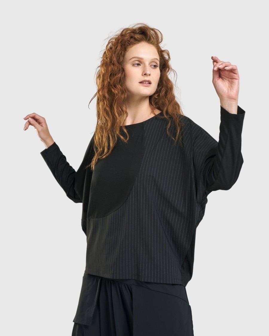 ALEMBIKA Audrey Relaxed Top, Pinstripes