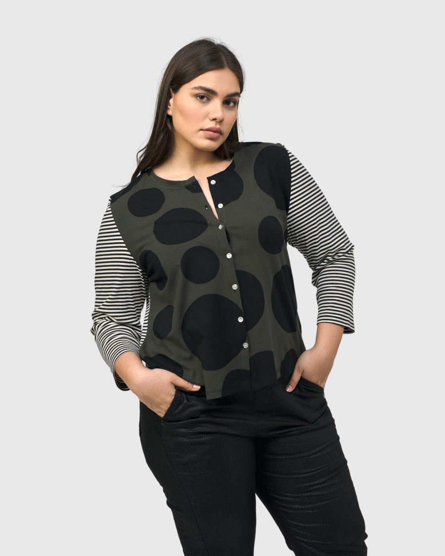 ALEMBIKA Urban Mononoke Cardigan Top, Stripes