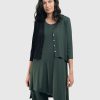 ALEMBIKA Essential 2-Tone Crop Cardigan, Green