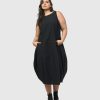 ALEMBIKA Urban Soho Sleeveless Cocoon Dress, Black