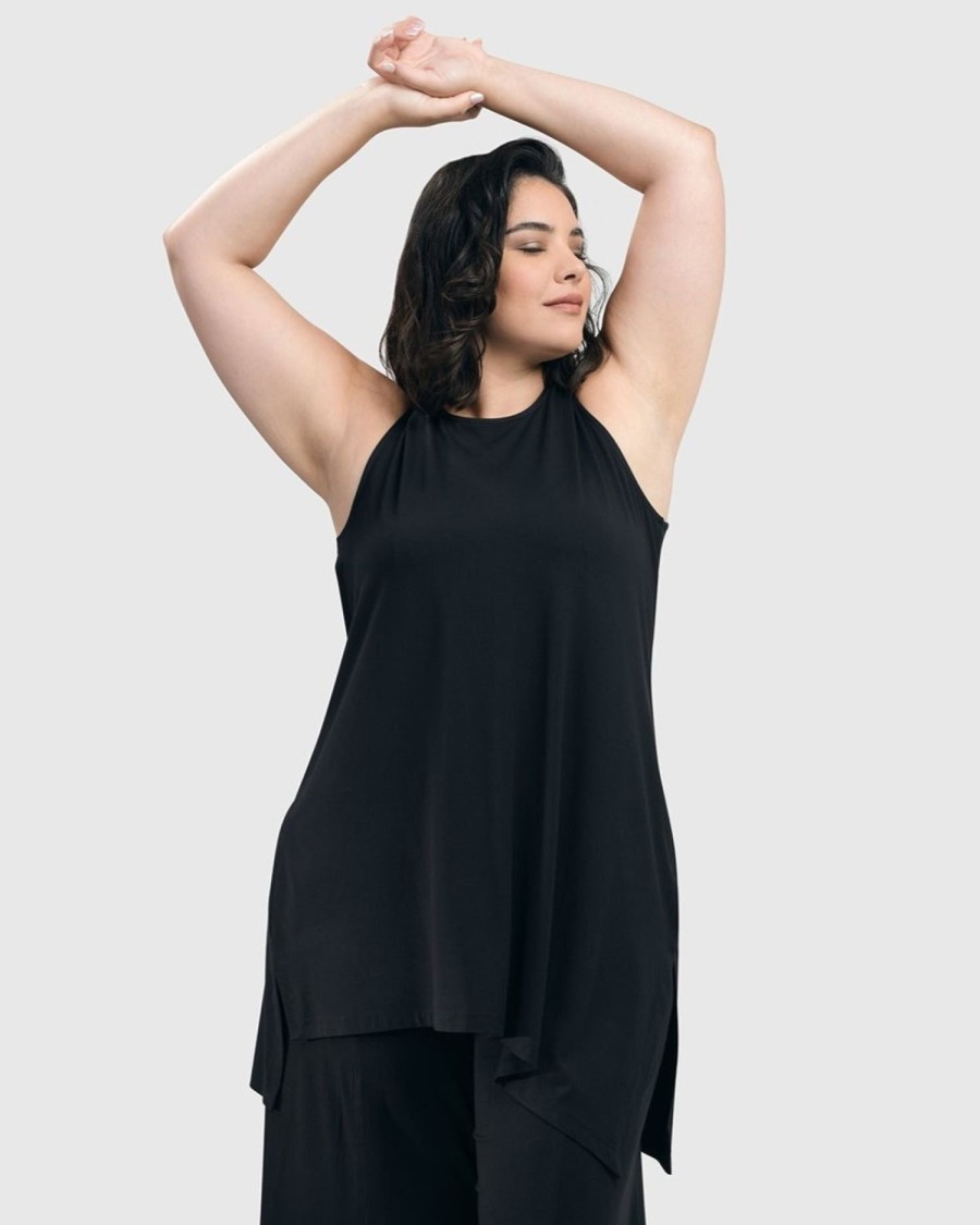 ALEMBIKA Essential Sleeveless Tunic Top, Black