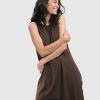 ALEMBIKA Essential Sleeveless Tunic Top, Coffee