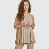 ALEMBIKA Oasis Colorblock Trapeze Top, Tan