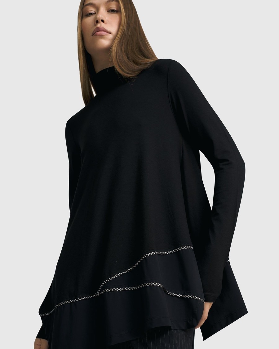 ALEMBIKA Mazzy Mockneck Top, Black