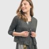 ALEMBIKA Linea Crinkle Crop Cardy, Black