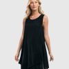 ALEMBIKA Liv Sleeveless Tunic Top, Black Grid