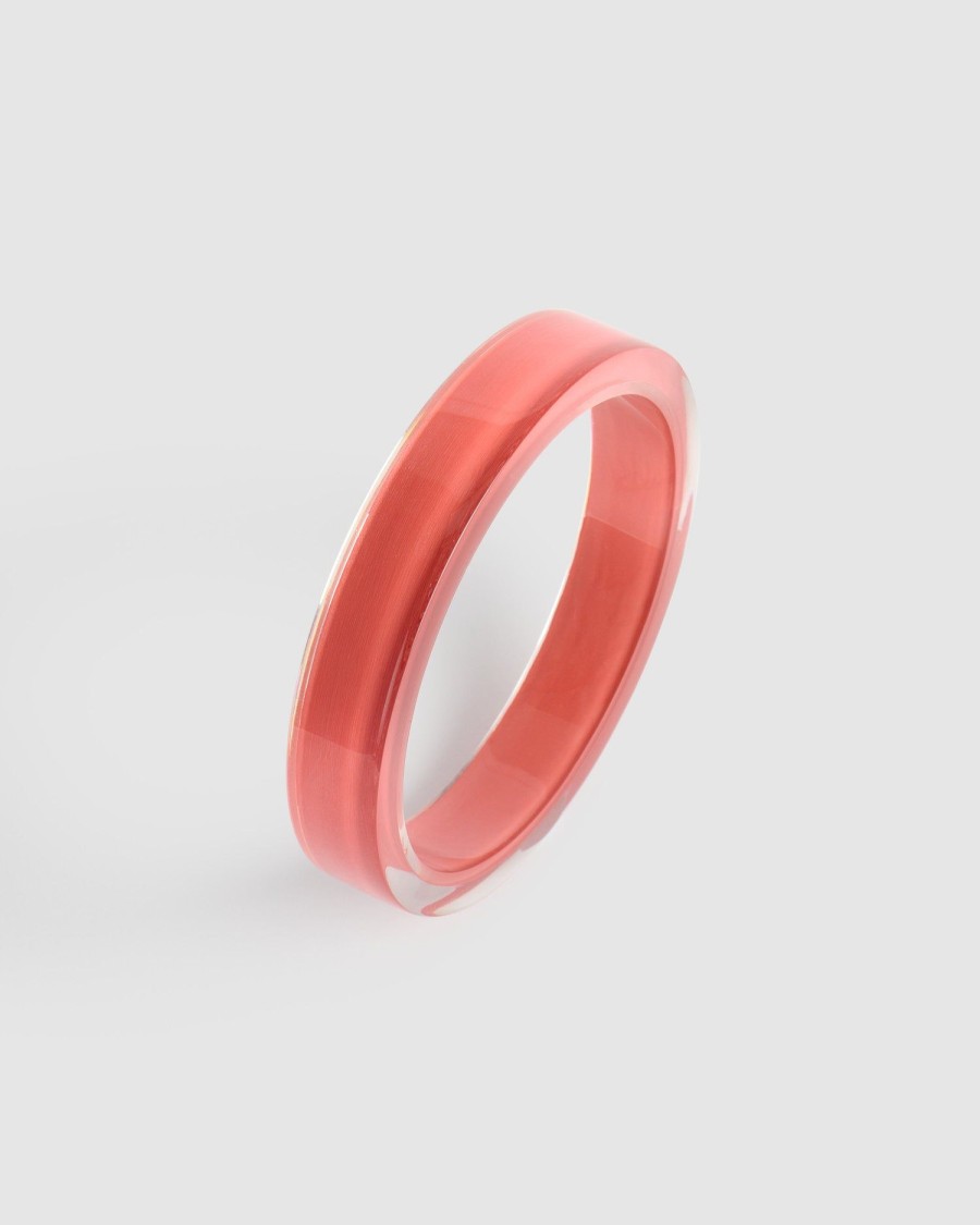 ALEMBIKA Minimalist Bangle Bracelet, Coral