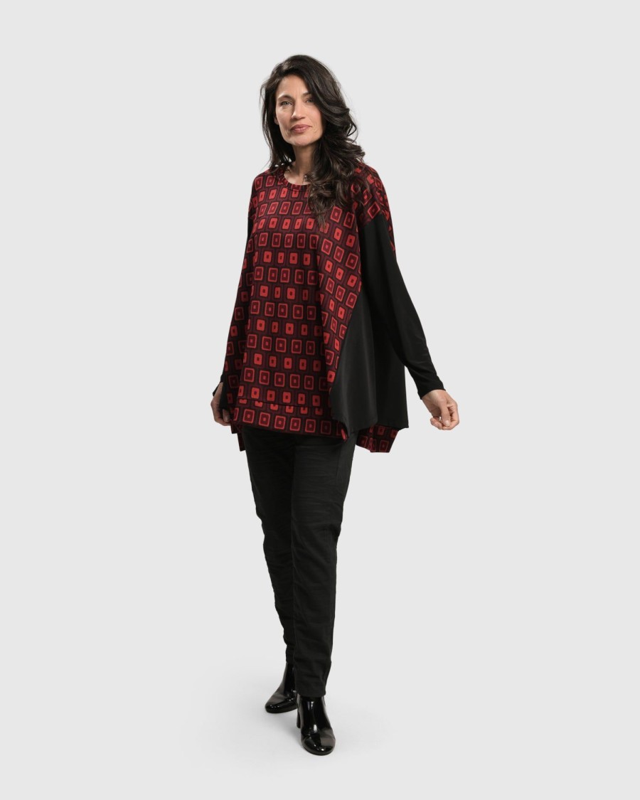 ALEMBIKA Dynamite Days Swing Tunic Top, Red